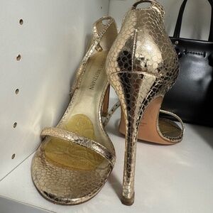 Stuart Weitzman gold heels
